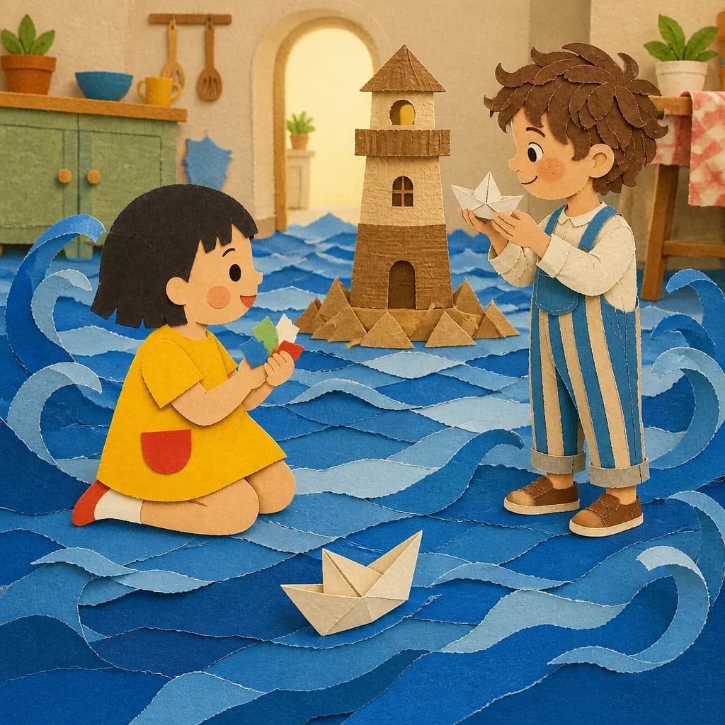 Illustration from Mina and the Paper Sea